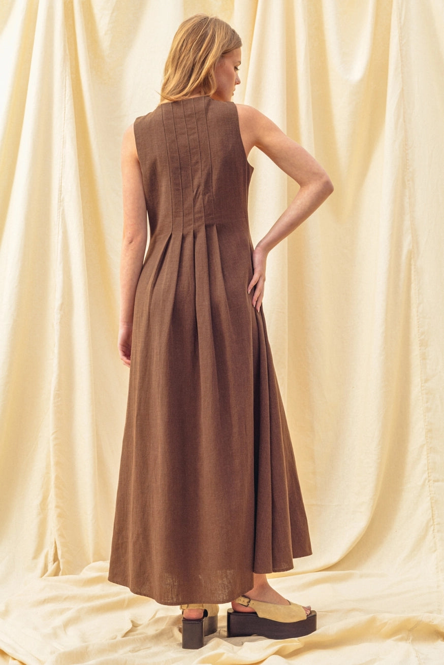 Marlowe Button-Front Linen Maxi Dress - Image 6