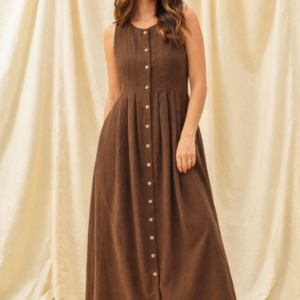 Marlowe Button-Front Linen Maxi Dress