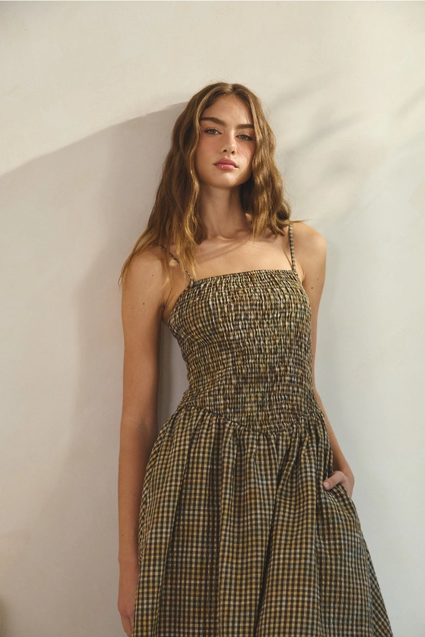 Fern Gingham Midi Dress - Image 5