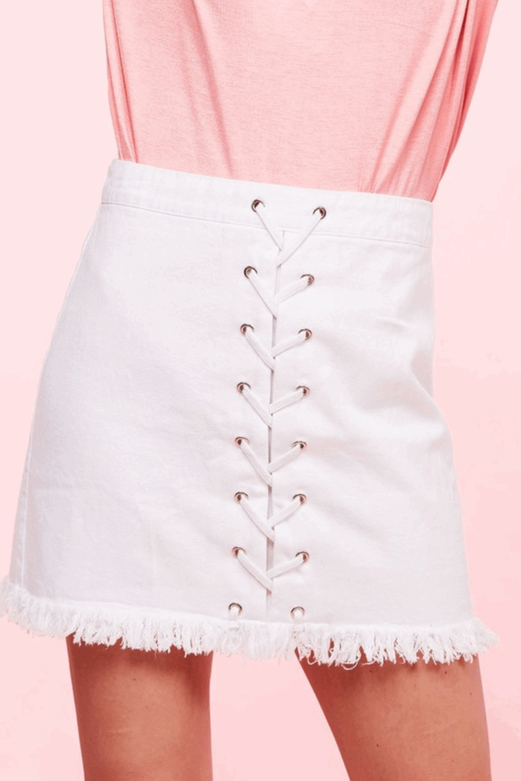 CROSS MY HEART DENIM SKIRT